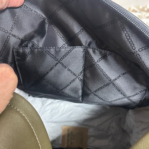 Michael Kors Malone pebbled leather Olive Backpack with Silver Accents main image 12